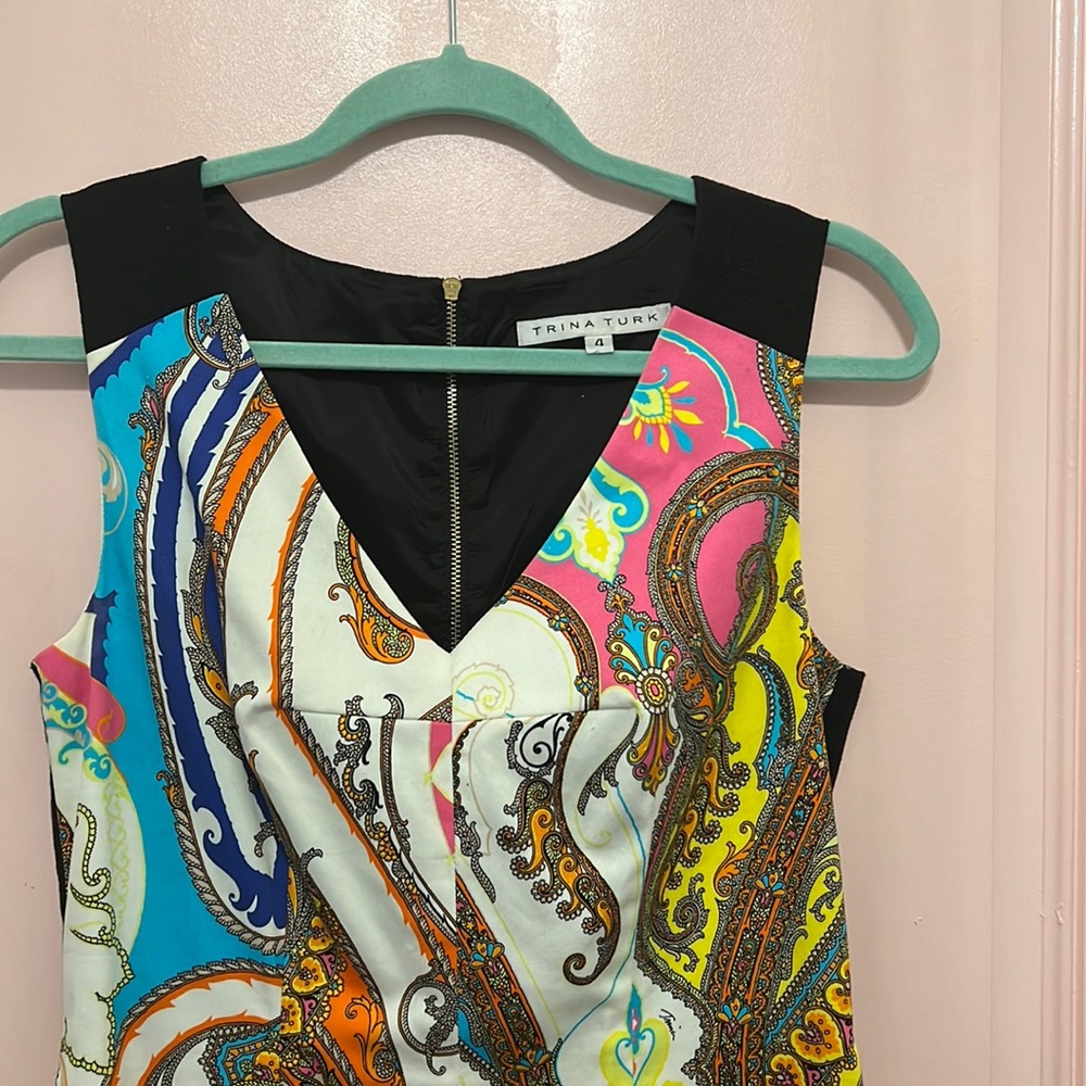 TRINA TURK Angelina Paisley Print Sleeveless Sheath Dress